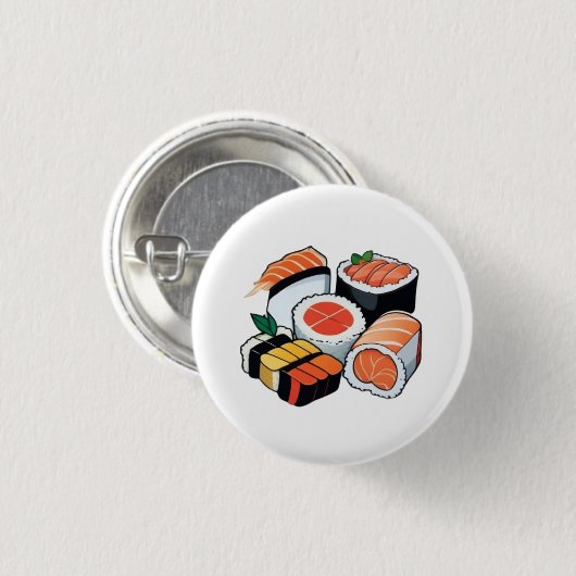 Badge Rond 2,50 Cm Ensemble de sushi (Devant & derrière)