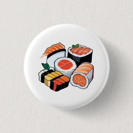 Badge Rond 2,50 Cm Ensemble de sushi (Devant)