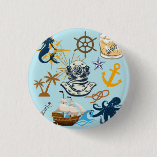 Badge Rond 2,50 Cm Enterrement de vie de garçon nautique
