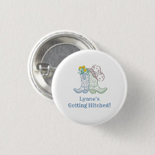 Badge Rond 2,50 Cm Enterrement de vie de jeune fille Cowgirl Côtière