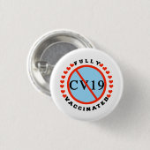 Badge Rond 2,50 Cm Entièrement vacciné (Devant & derrière)