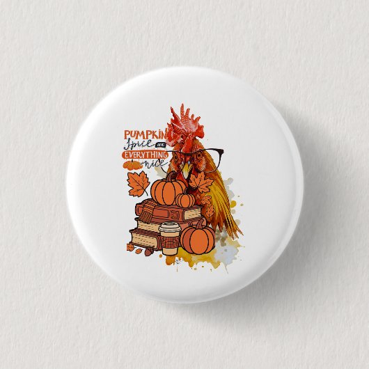 Badge Rond 2,50 Cm Épice citrouille et tout Nice Automne Vib poulet (Devant)