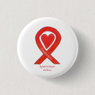 Badge Rond 2,50 Cm Épidermolyse Bullosa Sensibilisation Coeur Ruban É
