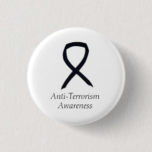 Badge Rond 2,50 Cm Épingle à bouton ruban noir de sensibilisation à l