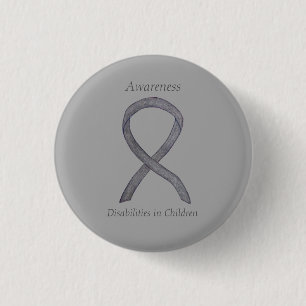 Badge Rond 2,50 Cm Épingle à ruban de sensibilisation aux déficiences