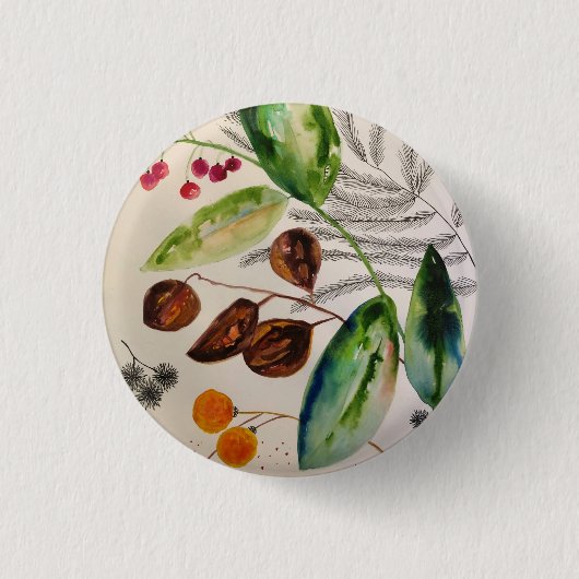 Badge Rond 2,50 Cm épingle botanique (Devant)
