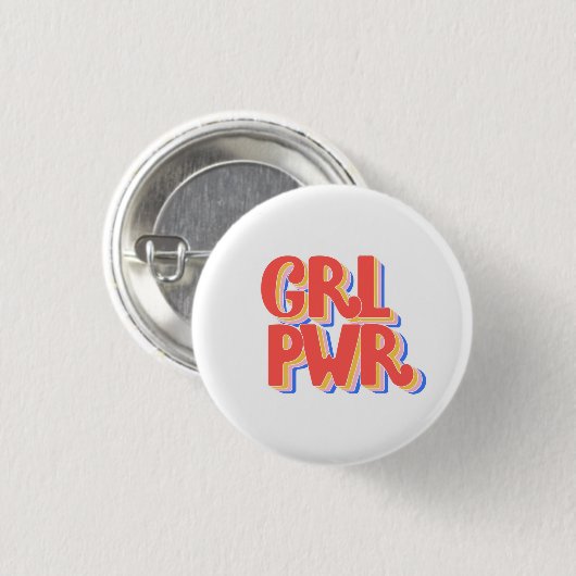 Badge Rond 2,50 Cm Épingle d'alimentation fille (Devant & derrière)