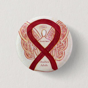 Badge Rond 2,50 Cm Épingle d'art en ruban pour adultes handicapés