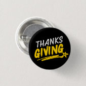 Badge Rond 2,50 Cm Épingle de la fête de Thanksgiving — Patchwork Cla (Devant & derrière)
