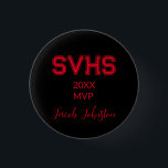 Badge Rond 2,50 Cm Épingle du bouton MVP de l'école secondaire<br><div class="desc">Commémorez une grande saison avec un cadeau spécial. Facilement modifiable par le biais de la conception modèle ou vous pouvez également modifier les couleurs en customisant l'outil EDIT. Si vous avez besoin d'aide ou si vous avez des demandes de personnalisation supplémentaire,  contactez le concepteur via Zazzle.</div>