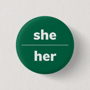 Badge Rond 2,50 Cm Épingle Pronoun, Bouton 1¼ Pouce