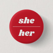 Badge Rond 2,50 Cm Épingle Pronoun, Bouton 1¼ Pouce (Devant)