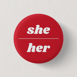 Badge Rond 2,50 Cm Épingle Pronoun, Bouton 1¼ Pouce