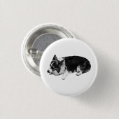 Badge Rond 2,50 Cm épingle teinte douce corgi (Devant & derrière)