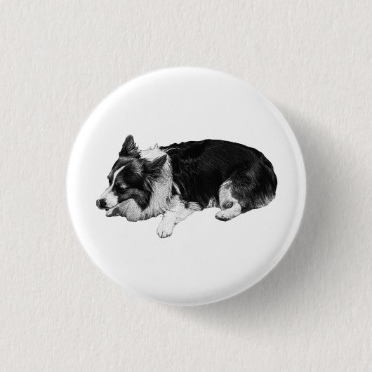 Badge Rond 2,50 Cm épingle teinte douce corgi (Devant)