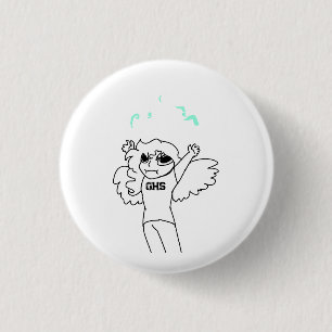 Badge Rond 2,50 Cm Épingle Tiny Tyto Harpy Spark Déterminée