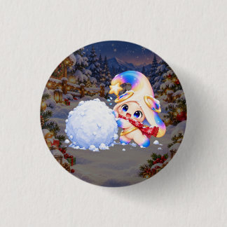 Badge Rond 2,50 Cm Épingle Zessi et sa boule de neige - Collection No