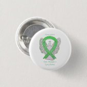 Badge Rond 2,50 Cm Épingles de ruban vert non-Hodgkins Lymphoma Angel (Devant & derrière)
