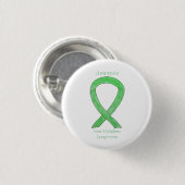 Badge Rond 2,50 Cm Épingles de ruban vert non-Hodgkins Lymphoma Lime (Devant & derrière)