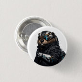 Badge Rond 2,50 Cm Épinglette Byte Beaver (Devant & derrière)