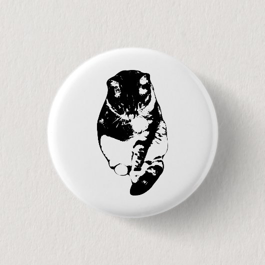 Badge Rond 2,50 Cm Épinglette de chat douillet comme neige (Devant)