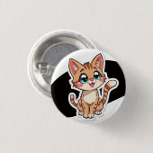 Badge Rond 2,50 Cm Épinglette de chat mignon (Devant & derrière)