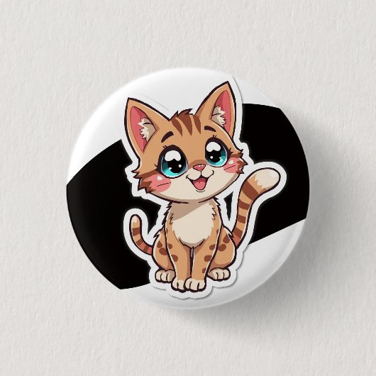 Badge Rond 2,50 Cm Épinglette de chat mignon (Devant)