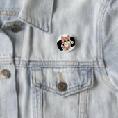 Badge Rond 2,50 Cm Épinglette de chat mignon (En situation)