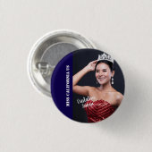 Badge Rond 2,50 Cm Épinglette de concours de beauté - Texte clair (Devant & derrière)