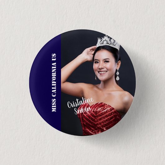 Badge Rond 2,50 Cm Épinglette de concours de beauté - Texte clair (Devant)