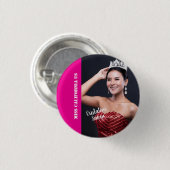 Badge Rond 2,50 Cm Épinglette de concours de beauté - Texte clair (Devant & derrière)