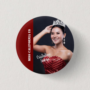 Badge Rond 2,50 Cm Épinglette de concours de beauté - Texte clair