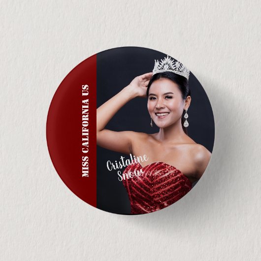 Badge Rond 2,50 Cm Épinglette de concours de beauté - Texte clair (Devant)