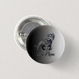 Badge Rond 2,50 Cm Épinglette de dégradé de tigre tribal ornementé so