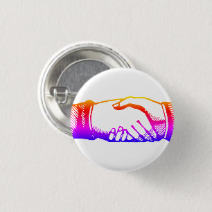 Badge Rond 2,50 Cm Épinglette de félicitations de poignée de main rét