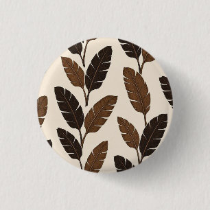 Badge Rond 2,50 Cm Épinglette de feuille de bananier botanique marron