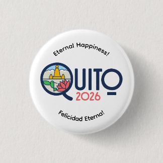 Badge Rond 2,50 Cm Épinglette de la Convention internationale de Quit