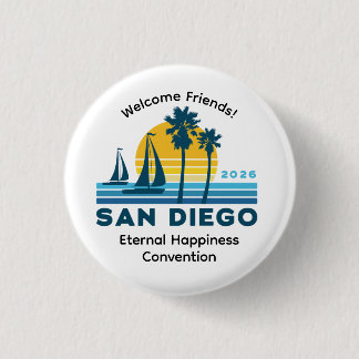 Badge Rond 2,50 Cm Épinglette de la Convention internationale de San 