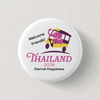 Badge Rond 2,50 Cm Épinglette de la Convention internationale de Thaï
