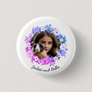 Badge Rond 2,50 Cm Épinglette de photo personnalisée avec noms de com
