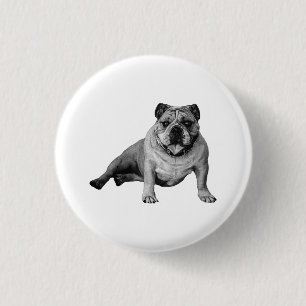 Badge Rond 2,50 Cm Épinglette festive de bouledogue