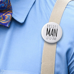 Badge Rond 2,50 Cm Épinglette moderne pour garçon d'honneur masculin 