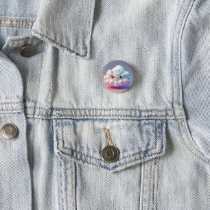 Badge Rond 2,50 Cm Épinglette Nuage Souriant Mignon pour Vestes, Sacs
