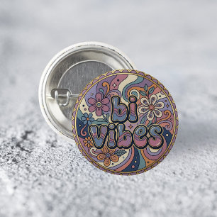 Badge Rond 2,50 Cm Épinglette Rétro Bi Vibes Fierté LGBTQ