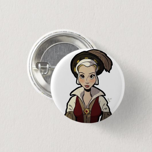 Badge Rond 2,50 Cm Épouses d'insigne de Henry VIII - Catherine Parr (Devant & derrière)