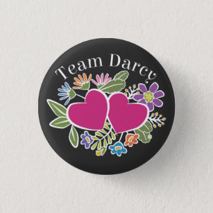 Badge Rond 2,50 Cm Équipe Darcy Flower Hearts