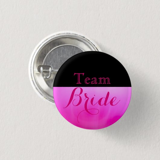Badge Rond 2,50 Cm Équipe de Mariage rose et noir (Devant & derrière)