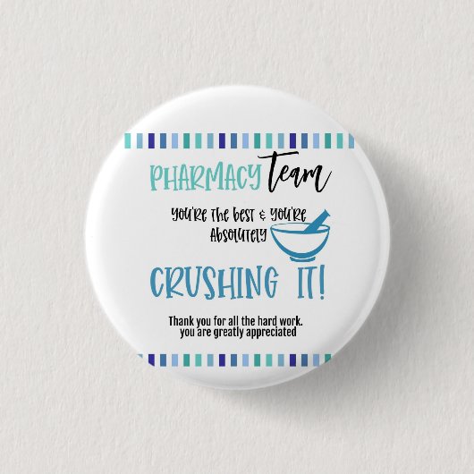Badge Rond 2,50 Cm Équipe de pharmacie merci (Devant)