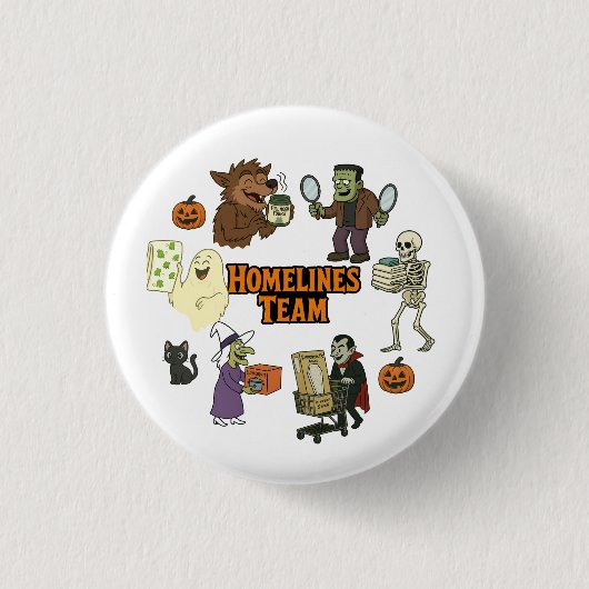 Badge Rond 2,50 Cm Équipe d'Halloween (Devant)