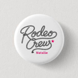 Badge Rond 2,50 Cm Équipe Pink Last Rodeo Crew Western Bach Party
